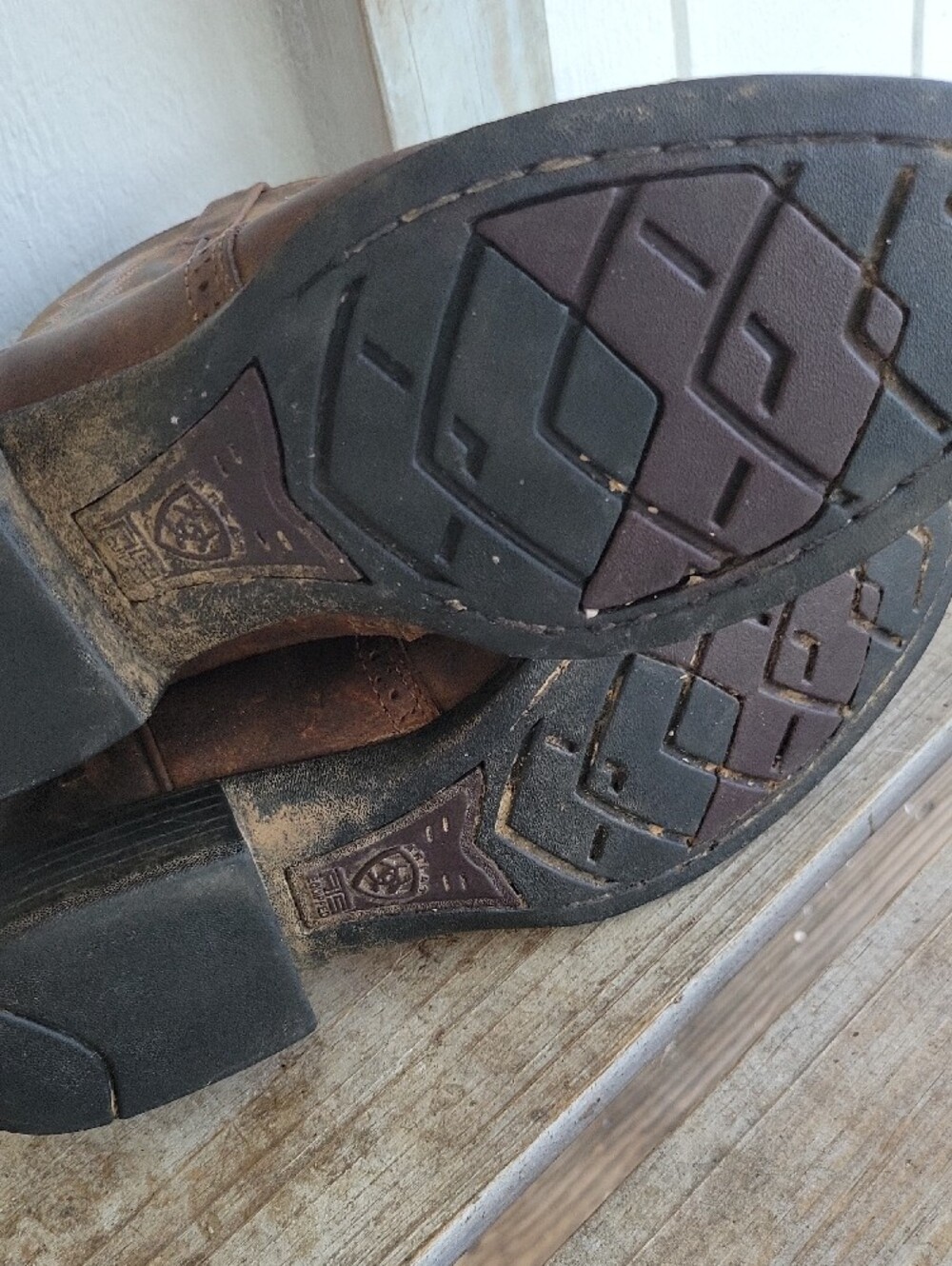 Ariat Brown Leather Cowboy Boots with Pink Lining 10B - Picture 9 of 12